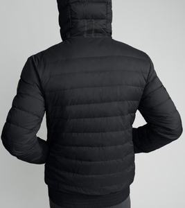 Men's Custom Black Label Puffer Jacket with Stand Collar Hood Winter <b>Hoody</b> New Design Fabric Jacket Sublimation Technics <b>Red</b> - Product Image 3