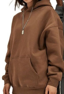 Sweat à capuche pour femme avec fermeture éclair sur le devant, nouveau design, large ceinture, en coton éponge, demi-zip, pull court d'hiver, écologique - Product Image 5