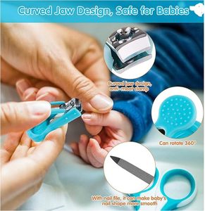 Kit de Cuidado para Bebés 10 en 1, Juego de Cepillo y Peine para Uñas y Cabello, Azul, Portátil, para Niños, Manicura y Pedicura - Product Image 5