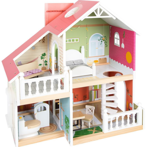 Casa de Muñecas Pequeña con Atractiva Terraza en el Techo para Juego Infantil - Product Image 2