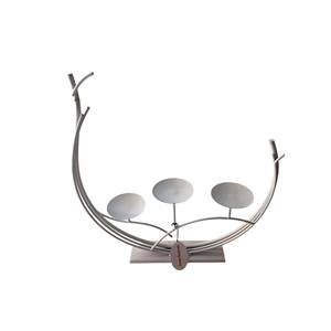 Bougeoir en métal à cercle rond le plus demandé pour bougies coniques et chauffe-plat Support décoratif de Noël - Product Image 5