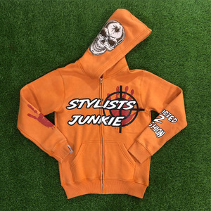 เสื้อฮู้ดซิปแขนยาวมีซิปรูดซิปรูดซิปรูดซิปสกรีน GSM ผ้าคอตตอน100% ออกแบบได้ตามต้องการ400 - Product Image 1