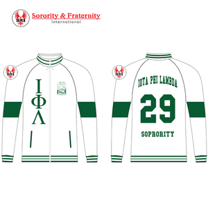 Chaqueta Deportiva de Felpa de Algodón Bordada de la Hermandad Iota Phi Lambda para Mujer, Acolchada y Transpirable, Hecha a Medida para Damas - Product Image 1