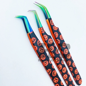 Grosir pinset bulu mata ujung serat berlapis warna berkelanjutan Tweezer Logo untuk ekstensi bulu mata Volume personal pinset bulu mata - Product Image 5