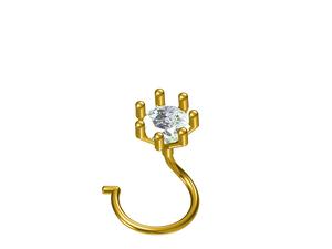 Épingle à nez en or jaune fin 18 carats Antique Bijoux de créateur exquis Pierres de diamant étincelantes Or Mélange parfait Style Culture pour - Product Image 2