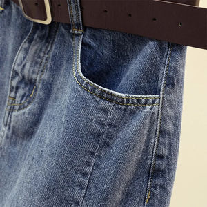 Shorts de Mezclilla Tejidos para Hombre al por Mayor, Shorts Deportivos de Verano de Cintura Media, Transpirables y de Secado Rápido con Cordón para Ropa Urbana - Product Image 4