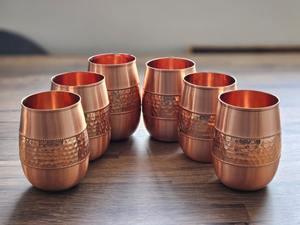 Tasses et verres à boire en cuivre pur pour bars et restaurants - Product Image 2