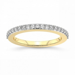 แหวนเพชรทรงโค้งครึ่งวง ประดับเพชรแล็บโกรว์น 0.33 กะรัต น้ำหนักรวม 14K ทองคำแท้ สี FG ความสะอาดระดับ VS ประดับเพชร 21 เม็ด แนวเพชรสมดุล - Product Image 2
