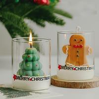 Ensemble de bougies de Noël mignonnes 2026 : Chaussette, Gant, Flocon de neige, Pain d'épices pour une ambiance douillette à la maison, cadeau de table de fêtes, décoration de nuit hivernale enneigée
