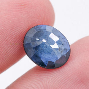 พลอยแซฟไฟร์สีฟ้าธรรมชาติทรงไข่เจียระไนแบบหลวมประดับเพชรพลอยสำหรับทำเครื่องประดับ - Product Image 2