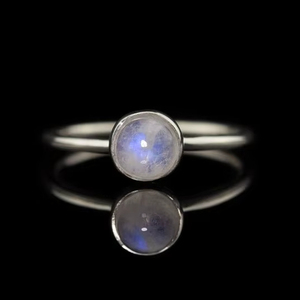 Handmade Vintage Blue Moonstone June Birthstone <b>Ring</b> <b>Indian</b> Fine Sterling Silver Jewelry with Natural Rainbow Gemstone Stone - Product Image 1