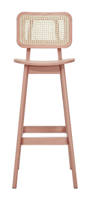 เก้าอี้บาร์สไตล์โมเดิร์นทําจากโครงไม้สักทึบพร้อมพนักพิงหวายหวายสําหรับในร่มและกลางแจ้ง - Product Image 5