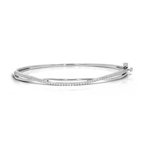 Round Diamond Two Line Designer <b>Bangle</b> - Product Image 1