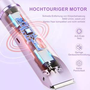 Afeitadora Eléctrica 2 en 1 Recargable por USB-C para Mujer, Resistente al Agua IPX7, Recortadora para Rostro, Piernas y Brazos, Fácil de Limpiar y Lavable - Product Image 3