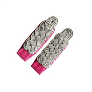 Pair of Shoulder Boards with <b>Gold</b>-Silver Interwoven Metallic Cords on Mouse-Grey <b>Wool</b> Underlay(Cellon) Coated Sew-In - Product Image 1