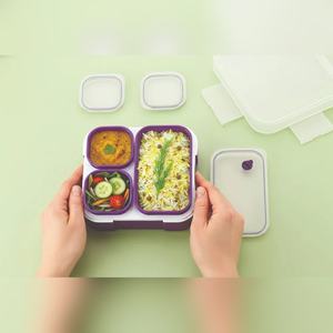 Lonchera Bento Modular de 800 ml con 3 Compartimentos, Libre de BPA, Hermética y a Prueba de Fugas, Contenedor de Alimentos para Niños, Escuela y Oficina - Product Image 5