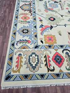 Tapis en laine fait à la main coloré 6x9 tapis brodé abstrait traditionnel salon taille 8x10 10x14 12x15 tricoté à la main pour - Product Image 6