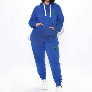 Ensemble de survêtement d'hiver pour femmes en molleton de coton chaud, grande taille, logo personnalisé, vêtements de sport coupe-vent, survêtement de qualité supérieure - Product Image 4