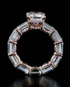 Ensemble de bagues de fiançailles et de mariage en diamant de laboratoire taille émeraude de luxe, style hip-hop raffiné, bijoux pour femmes - Product Image 4