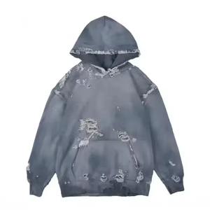 Oversized Custom Acid Wash Zipper <b>Hoodie</b> High Quality 100%Cotton Fleece Front Pocket Design Trending Oversized <b>Hoodie</b> For Unisex - Product Image 4