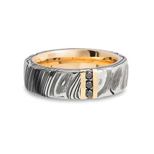 Anillo de Acero de Damasco para Hombre, Hecho a Mano con Superficie Forjada Refinada, Uso Diario, Opción de Personalización, Set de Regalo de Aniversario - Product Image 4