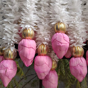 Jazmín suave con brotes de loto, telón de fondo esponjoso de flores Mala, decoración de boda, aspecto Natural, decoración de manto de fiesta de boda americana - Product Image 1