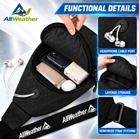 Sac bandoulière compact et léger personnalisé en X-PAC, résistant à l'eau, avec rangement multi-couches pour les voyages