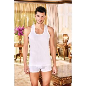Canottiera da uomo in cotone 100% bianco classico in cotone pettinato - Product Image 1
