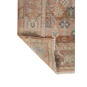 Alfombra Afgana de Lana Anudada a Mano en Rojo y Naranja con Patrón de Medallón, para Uso Doméstico - Jaipur ZA EA-3009 (Cs-03) - Product Image 5