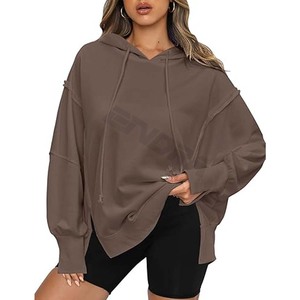 2025 sweat à capuche de couleur unie imprimé avec logo personnalisé pour femmes sweats d'automne décontractés pour l'hiver - Product Image 1