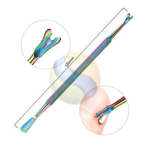 Empujador de Cutículas de Acero Inoxidable de Doble Extremo Premium, Herramienta de Belleza con Logotipo Personalizado, Empujador de Cutículas Profesional de Acero Inoxidable - Product Image 5