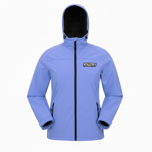 Veste Softshell unisexe 100% polyester, imperméable, coupe-vent, capuche, légère, vêtement d'extérieur, randonnée, course à pied, cyclisme, imprimé sur le devant - Product Image 1