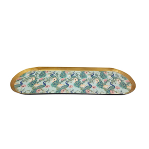 Bandeja de servicio a granel moderna hecha a mano, calcomanía acabada esmaltada de forma ovalada de Metal única, tamaño personalizado, mesa, servicio de comida para el hogar, Hotel - Product Image 1