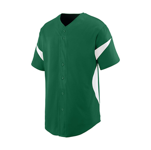 Fournisseur de maillots de baseball OEM, vêtements de sport légers en polyester à boutons, détails du joueur en twill, production rapide - Product Image 5