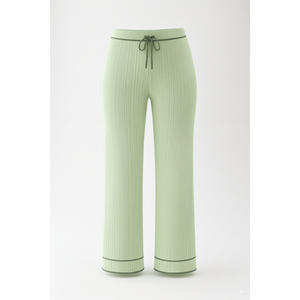 Overol de Moda con Pierna Ancha y Cordón Ajustable, Tejido Acordonado, Cintura Elástica Suave, para Mujer, Spandex/Algodón, Ribete en Contraste, Fábrica OEM - Product Image 1