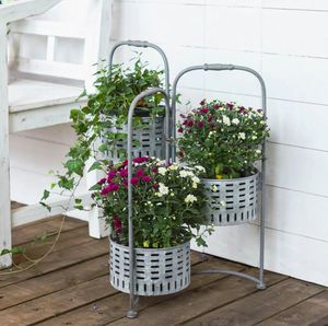 Macetas de flores de Metal 3 en uno más vendidas con personalización de logotipo para uso en jardín doméstico a bajo precio - Product Image 2