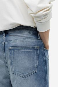 กางเกงยีนส์ผ้าฝ้าย100% สำหรับผู้ชายกางเกงยีนส์ขาตรงทรงตรงเข้ารูปผ้ายีนส์สีดำสีน้ำเงินสำหรับผู้ชายขายส่งแบบกำหนดเอง - Product Image 5