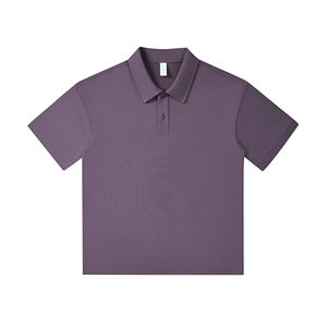 Drop Shoulder Summer Polo T-Shirt 50s Compact Cotton Loose Fit - Product Image 1