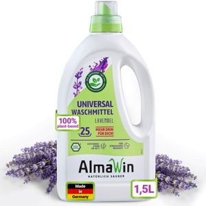 Detergente Líquido Universal para Ropa AlmaWin Brand Highlight Bio 1.5L - 23 Lavados con Aroma a Lavanda - Detergente para Bebés - Product Image 1