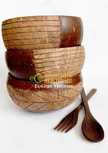 Cuenco de cáscara de coco con cuchara/Natural Ecológico Kokosnussschale Hecho a mano Logotipo personalizado Batido 500ml Cuenco de coco natural - Product Image 6