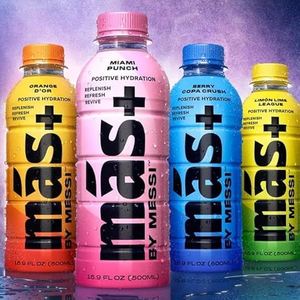 Bebida Deportiva Original Mas+ de Messi, Hidratación Positiva, Energía, Baja en Carbohidratos, Carbonatada, Paquete Combinado de 4 - Product Image 5