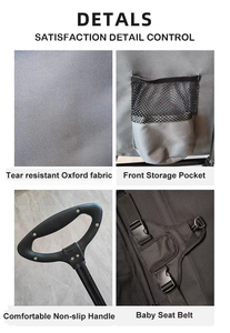 รถเข็นชายหาด4ล้อพับได้พร้อมหลังคาสำหรับเด็ก - Product Image 6