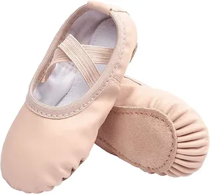Scarpe da ballo di balletto professionale all'ingrosso della fabbrica scarpe da punta di balletto di carne di raso lucido per ragazze rosa donna borsa nera in pelle
