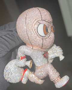 925 Sterling Silver Iced Trong Nhà Kẻ Trộm Cậu Bé Nhân Vật Hoạt Hình Mặt Dây Chuyền Moissanite Kim Cương Hip Hop Đồ Trang Sức Mỹ Mặt Dây Chuyền & Charms - Product Image 3