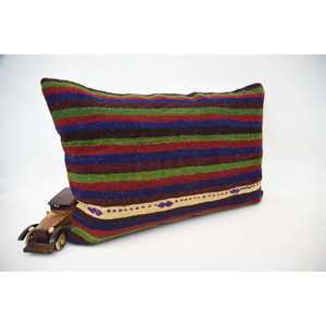 Multicolor Vintage Pattern Kantha Patchwork Wool Eco-Friendly Non-Slip Removable Washable <b>Bolster</b> <b>Pillow</b> 16x24 Inch Decorative - Product Image 2