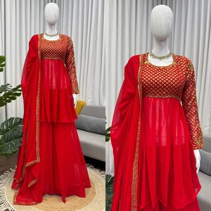 Designer <b>Lehenga</b> Choli Sharara Set Elegant Ethnic Wear for Party All Seasons Crafted Classy Tones Premium Fabric Detailing - Product Image 4