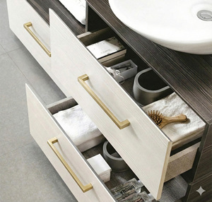 Poignées de meubles en alliage de zinc au design industriel en forme de T, tirants de placard en laiton brossé, boutons de tiroir de luxe dorés pour commodes et salles de bain - Product Image 6