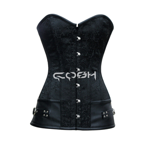 Corsé Sexy de Brocado Negro con Cierre Frontal para Halloween, Fabricante de Corsés Sensuales - Product Image 4