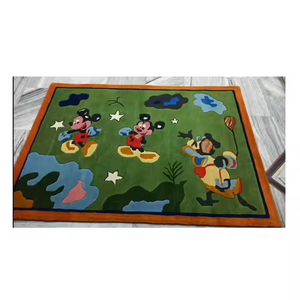 Alfombra cuadrada moderna de lana de Malta azul de primera calidad para el suelo de la puerta de la oficina en casa con un diseño impreso elegante - Product Image 3