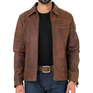 Nouvelle veste en cuir marron pour hommes personnalisée de haute qualité Pakistan flambant neuf hiver moto utilisation fermeture à glissière produit fini populaire - Product Image 1